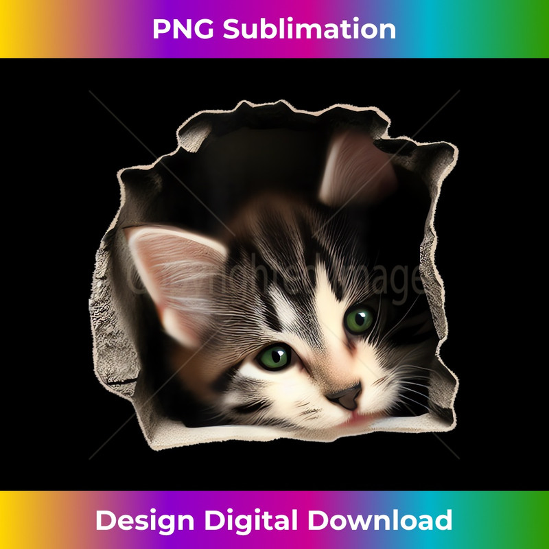 VA-20231219-10302_Lovely Kitten Staring Torn Cloth Cracked Wall Cat Lover 0572.jpg