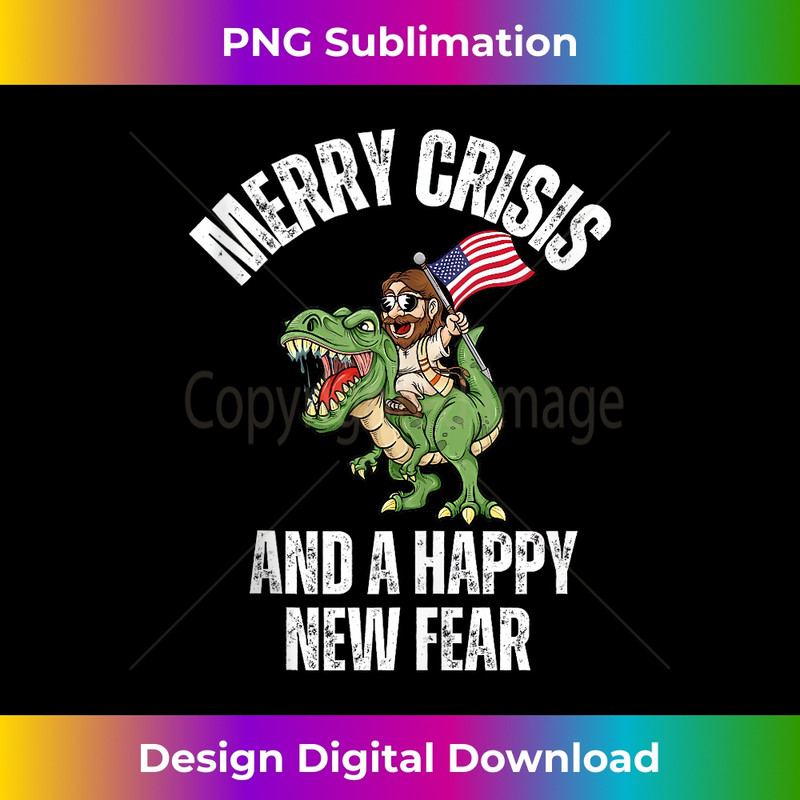 VD-20231219-2059_Christmas Merry Crisis And A Happy New Fear T Rex Jesus Tank Top 1.jpg
