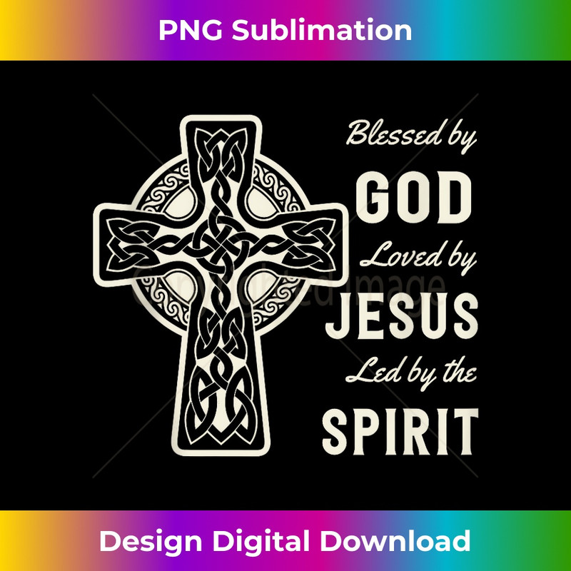 VD-20231219-999_Blessed by God Loved by Jesus Irish Cross Christian Tank Top 1.jpg