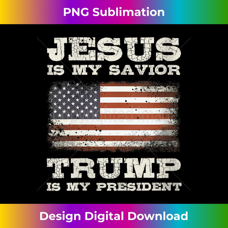 VG-20231219-16471_Womens Jesus Is My Savior, Trump Is My President V-Neck 1.jpg