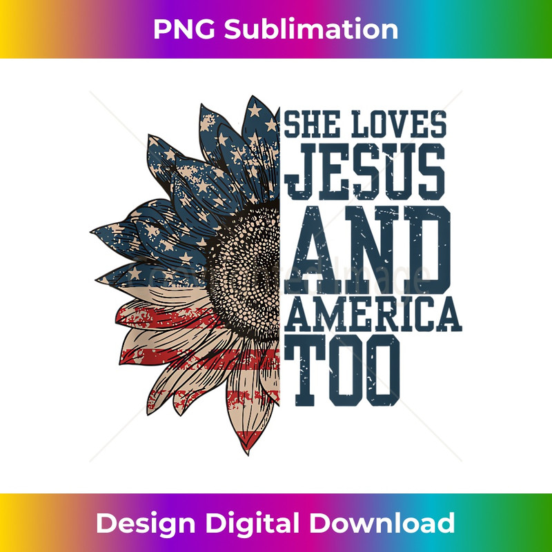 VJ-20231219-13109_She love Jesus and America too, Flower America Flag Vintage Tank Top 1.jpg