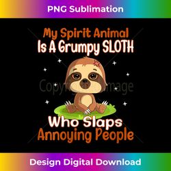 womens my spirit animal is grumpy sloth who slaps annoying people v-neck - crafted sublimation digital download - striking & memorable impressions