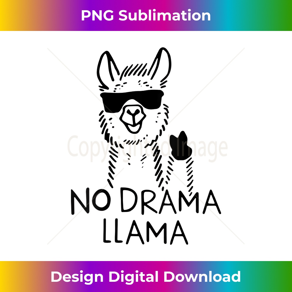 WD-20231219-16276_Womens Funny Llama, No Drama Llama V-Neck 1508.jpg