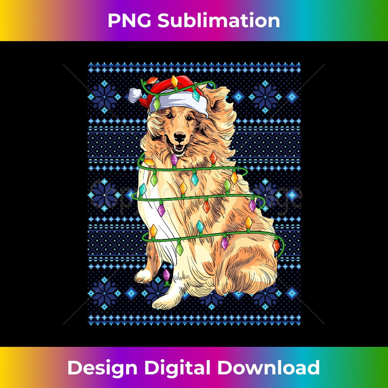 WF-20231219-15223_Ugly Sweater Holiday Xmas Lights Rough Collie Dog Christmas Long Sleeve 1006.jpg