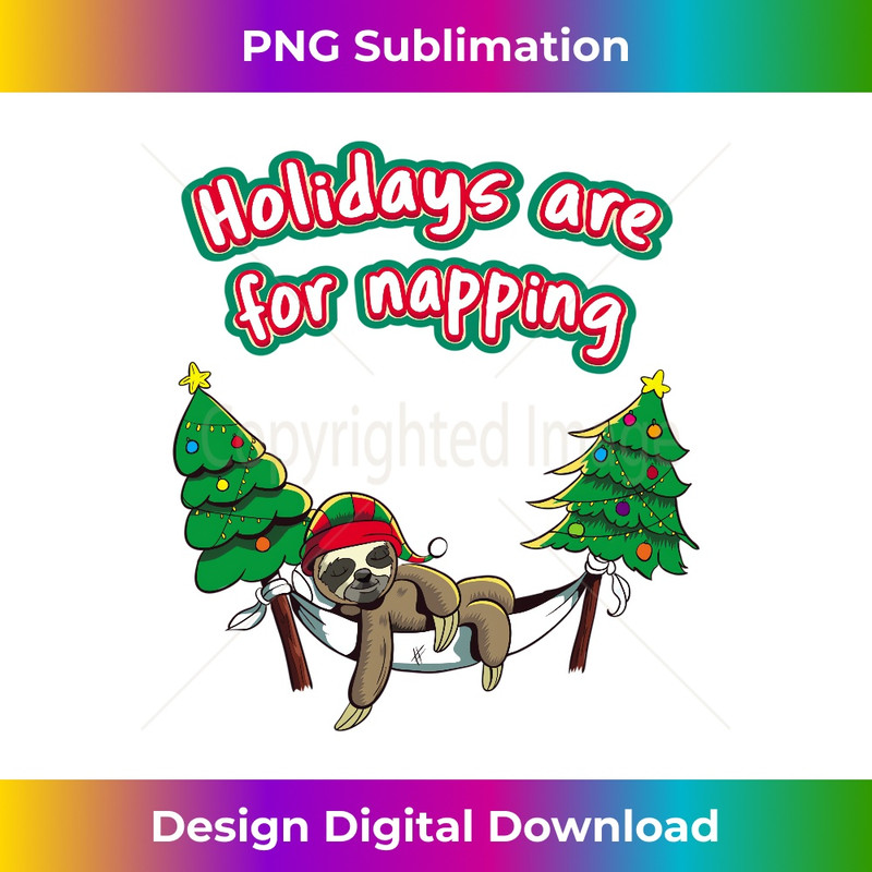 WX-20231219-2084_Christmas Sloth Napping Santa Hat Sleepy Holidays Hammock Long Sleeve 0406.jpg