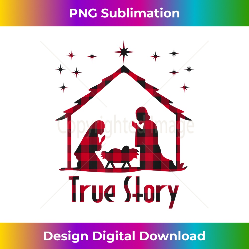 WY-20231219-12446_Red Plaid True Story of Jesus Birth Nativity Christmas Gift.jpg