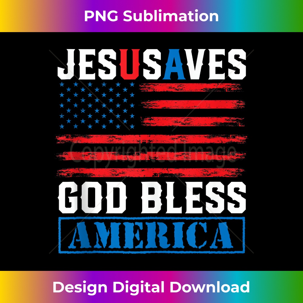 XC-20231219-9100_Jesus Saves USA - God Bless America - Vintage Grunge Flag Tank Top 1.jpg