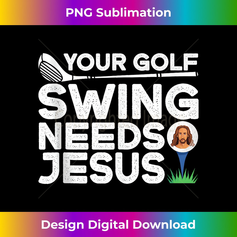 YO-20231219-6127_Golfing Golf Funny Golf Player Jesus Tank Top 1.jpg