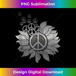 sunflower peace sign hippie hippy vintage floral soul gift tank t - chic sublimation digital download - animate your creative concepts