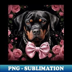 rose rottweiler - instant png sublimation download
