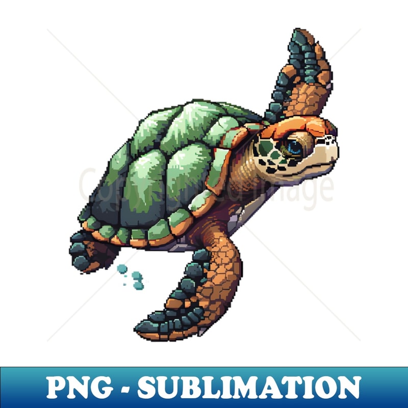 16-Bit Sea Turtle - PNG Transparent Digital Download File fo | Inspire ...