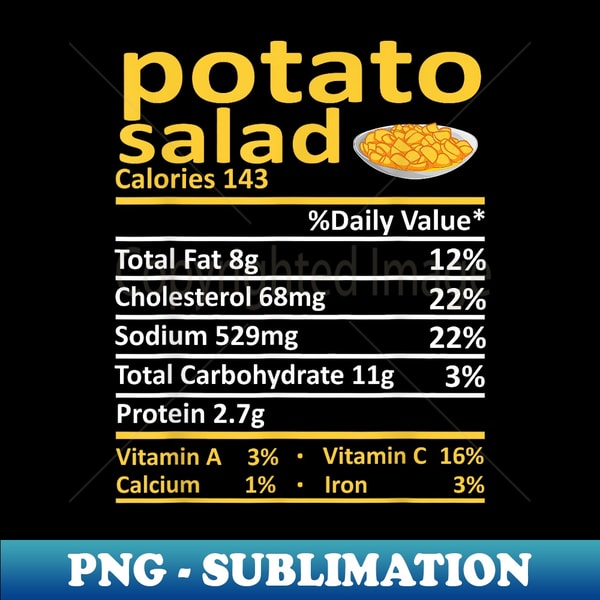 Potato Salad Nutrition Food Facts Thanksgiving Costume Xmas - Instant PNG Sublimation Download