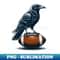 Crow standing on a football - Aesthetic Sublimation Digital File
