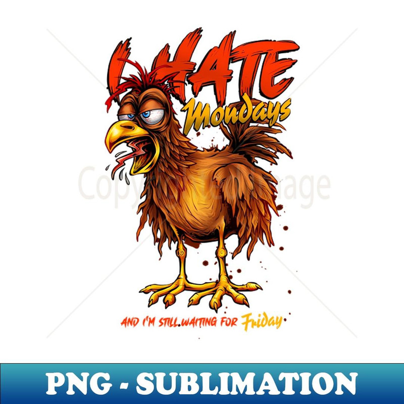 I hate Mondays Funny chicken - Instant Sublimation Digital Download