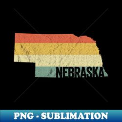 retro 80s distressed vintage sunset nebraska - sublimation-ready png file