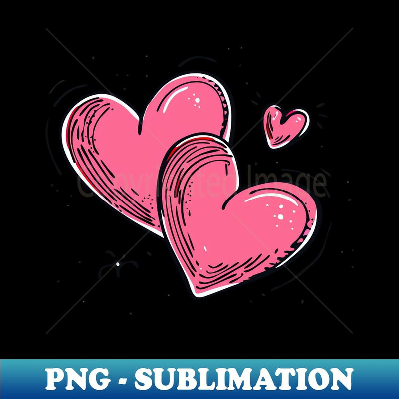 Two Hearts - Love Valentine's Day Lover Couple  Cute Funny - Special Edition Sublimation PNG File