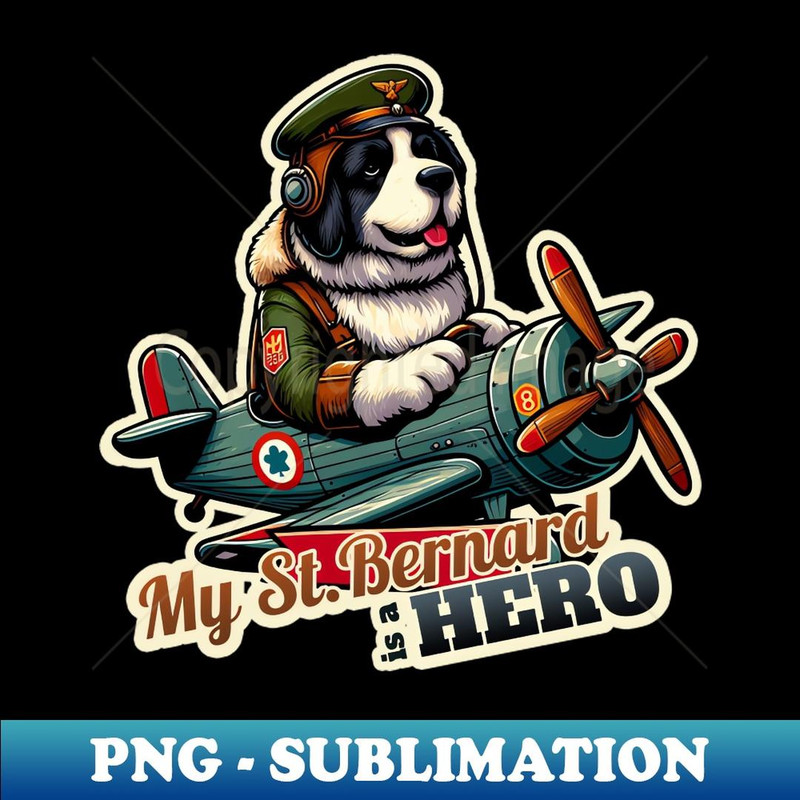 Pilot St. Bernard - Modern Sublimation PNG File