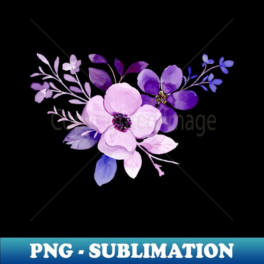 Purple Watercolor Wild Flower - PNG Sublimation Digital Download
