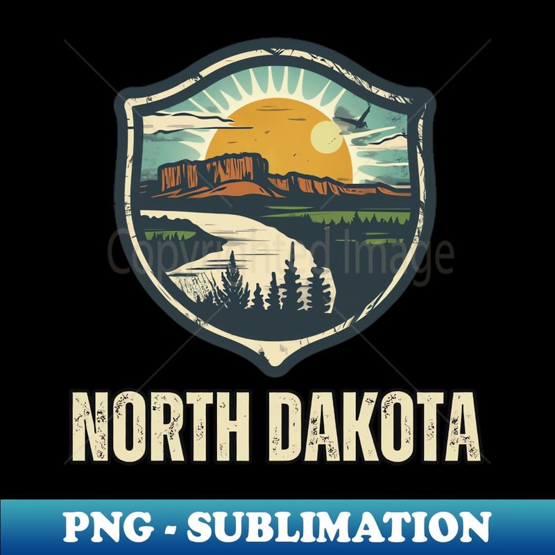 North Dakota State USA - PNG Transparent Digital Download File for Sublimation