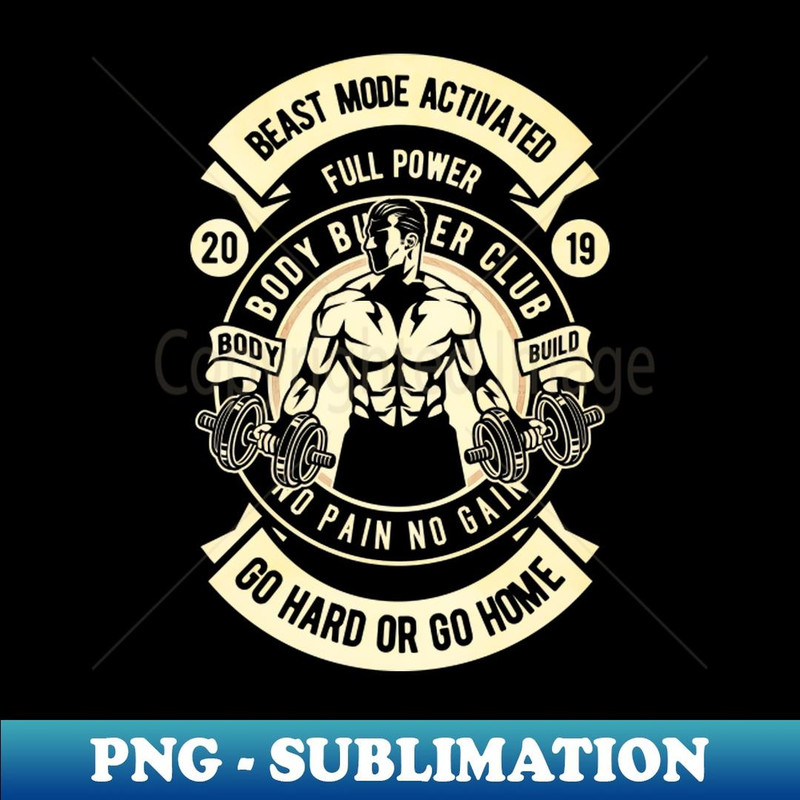 Beast Mode Activated body builder - High-Quality PNG Sublimation Download