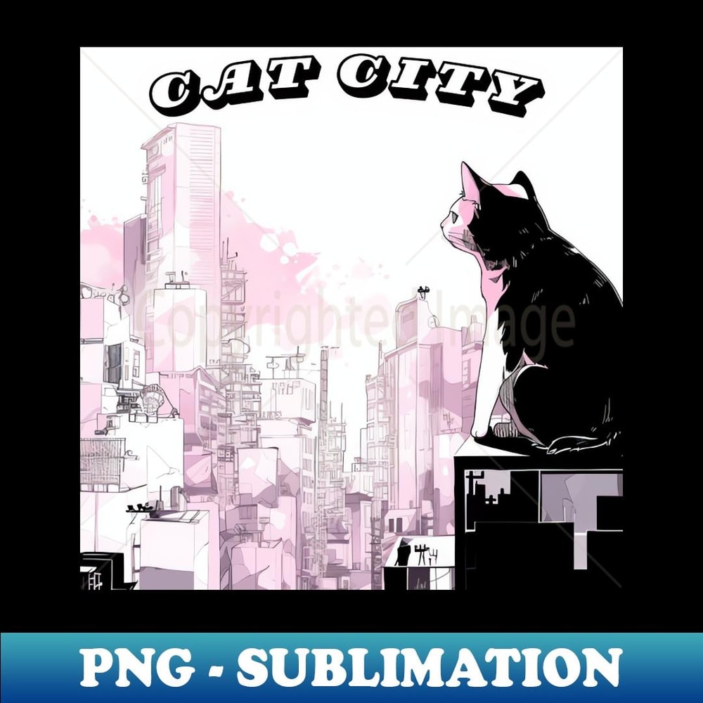 Cat city - PNG Transparent Sublimation Design