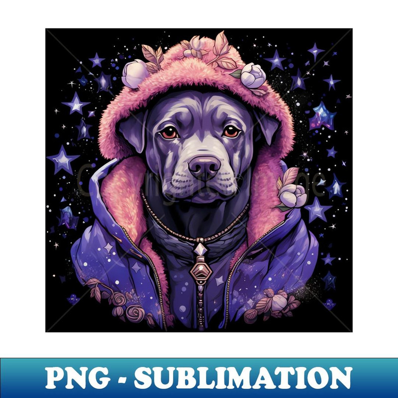 Staffy In A Jacket - Instant PNG Sublimation Download