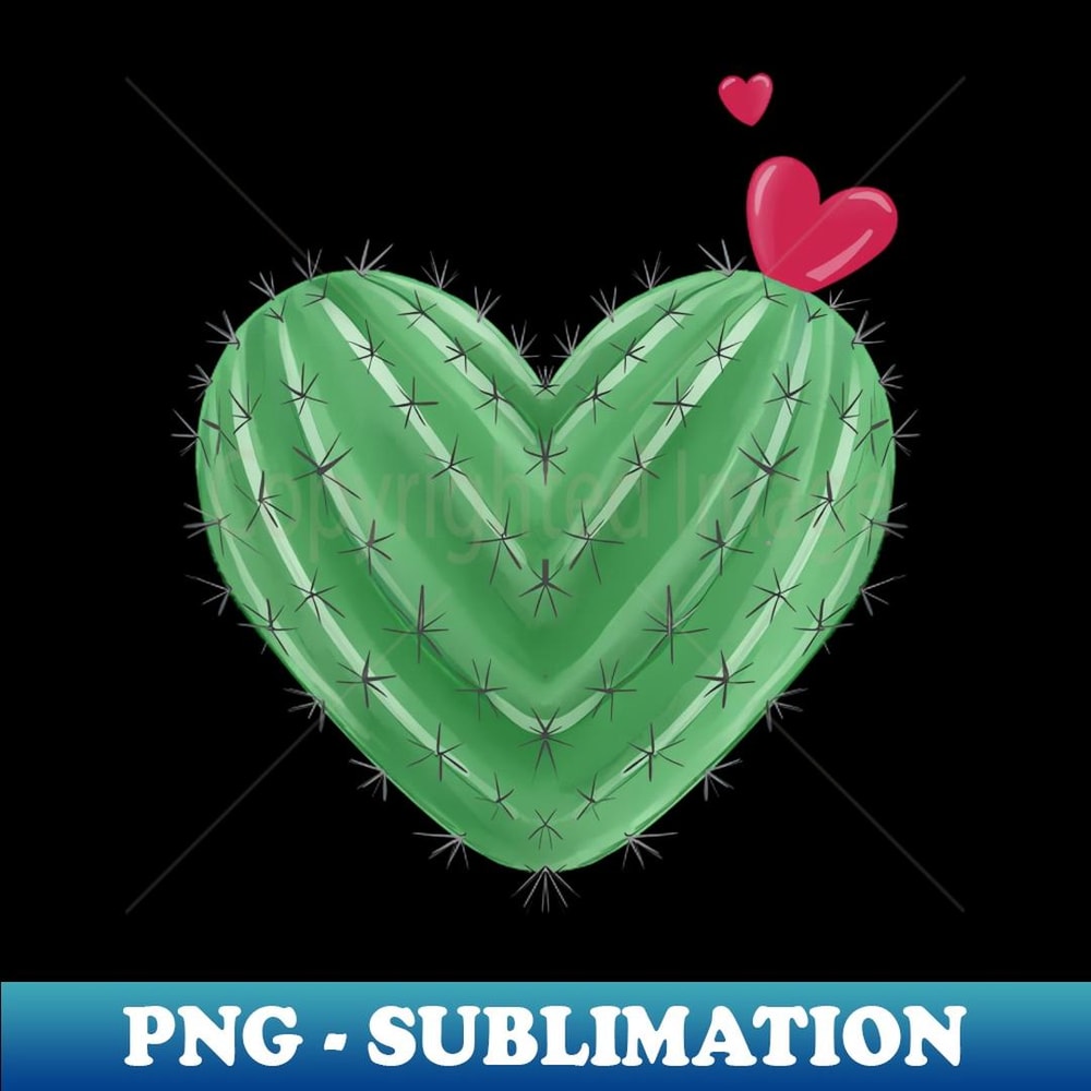 Cactus heart - Vintage Sublimation PNG Download