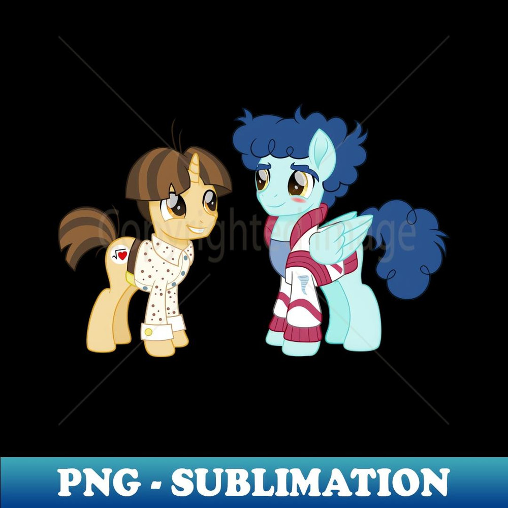 Curly Winds and Wiz Kid ponies dressed - Modern Sublimation PNG File