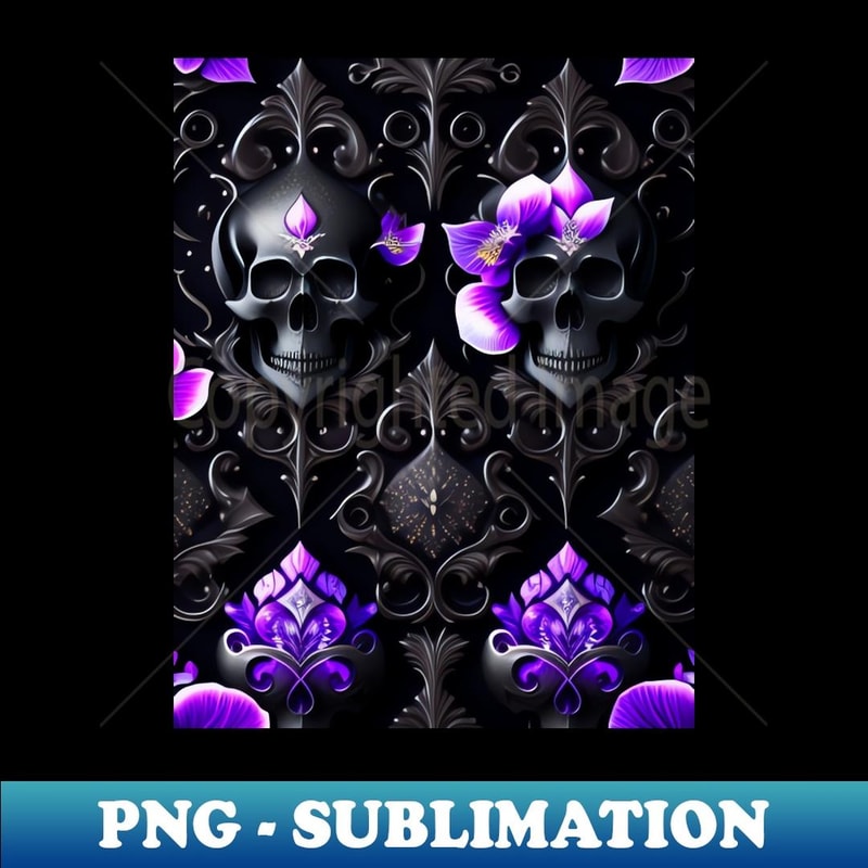 Glossy Gothic Skull Pattern - Exclusive Sublimation Digital File
