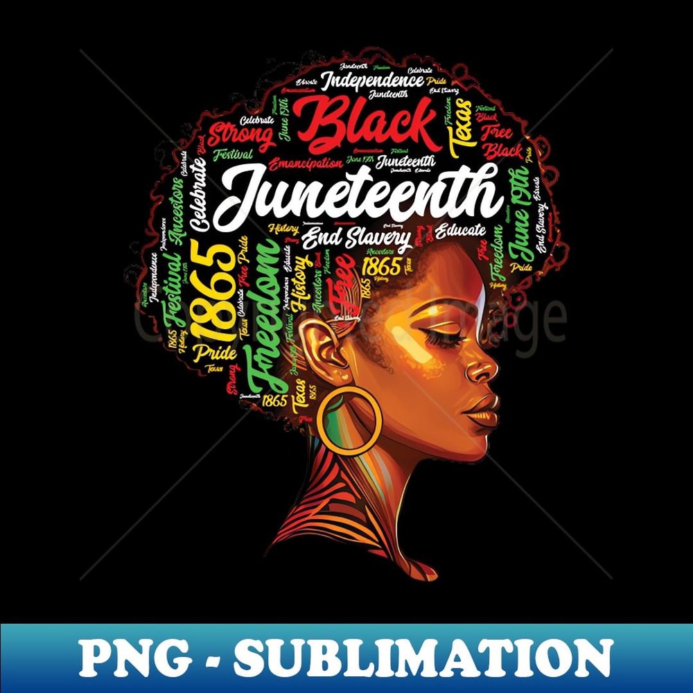 Black History Afro Queen Melanin Word Art Womens Juneteenth - Retro PNG Sublimation Digital Download