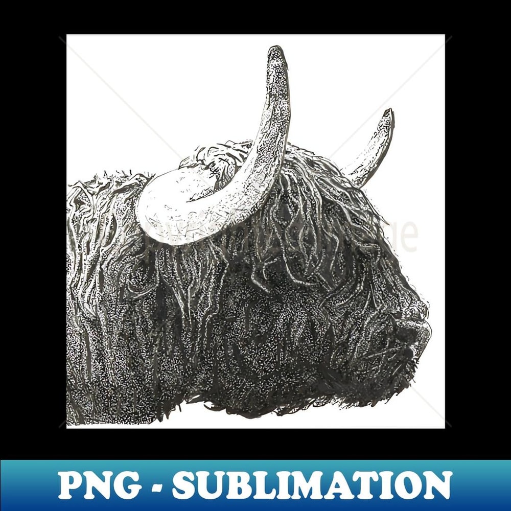 Hamish the highland cow - PNG Transparent Digital Download File for Sublimation