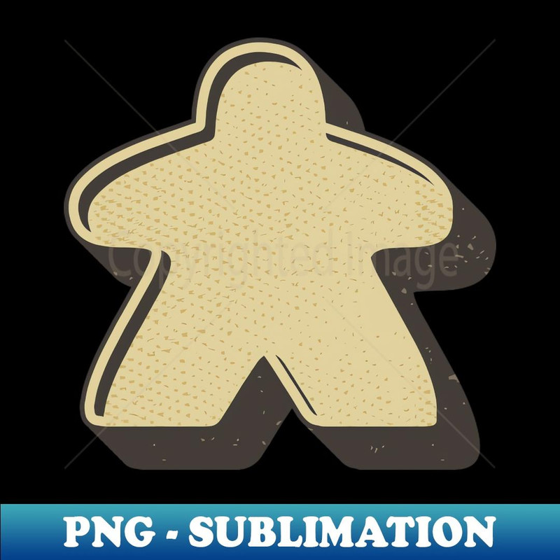 Retro Board Game Meeple - Instant Sublimation Digital Download