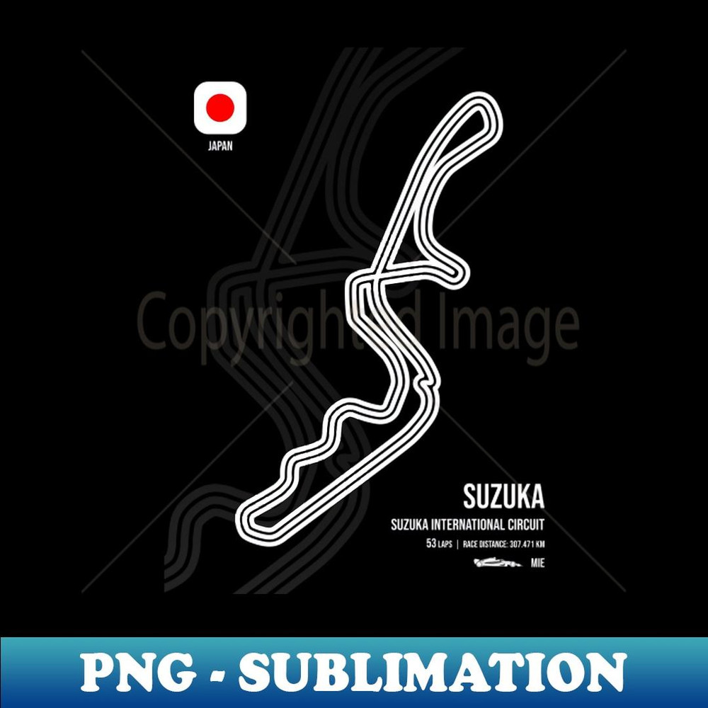 Suzuka Race Track (Red) - Decorative Sublimation PNG File