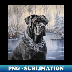 cane corso in winter - png transparent sublimation design