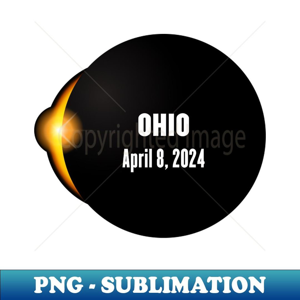 Total Solar Eclipse Ohio - Retro PNG Sublimation Digital Download