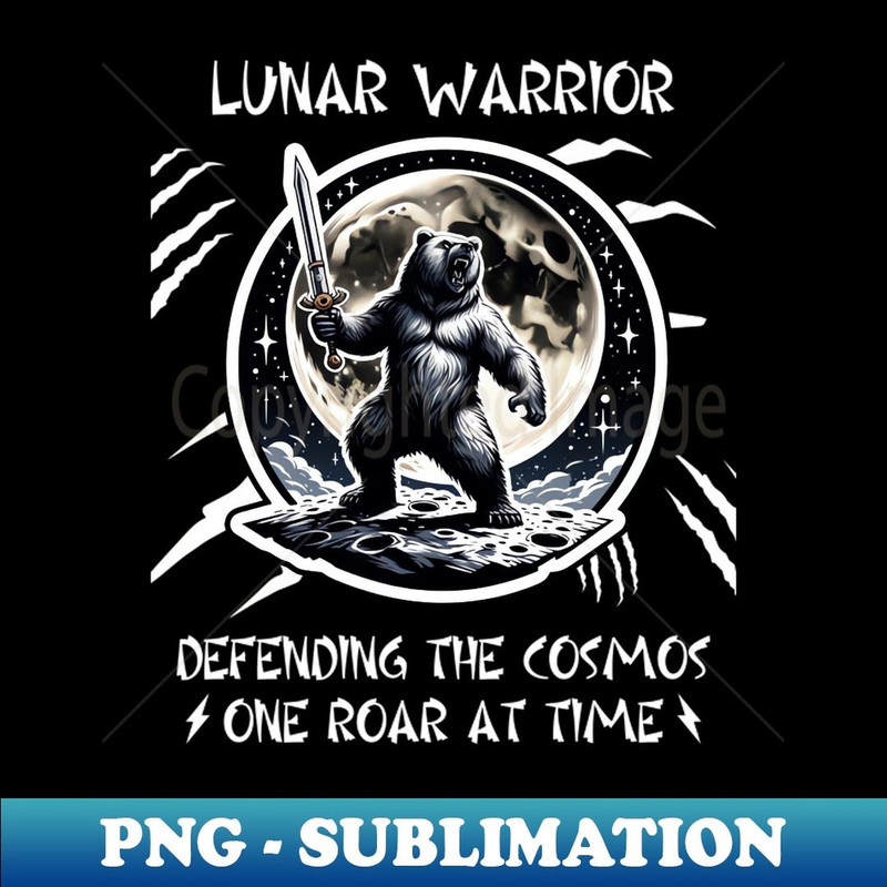 Viking Lunar Warrior Bear With a Sword - Artistic Sublimation Digital File