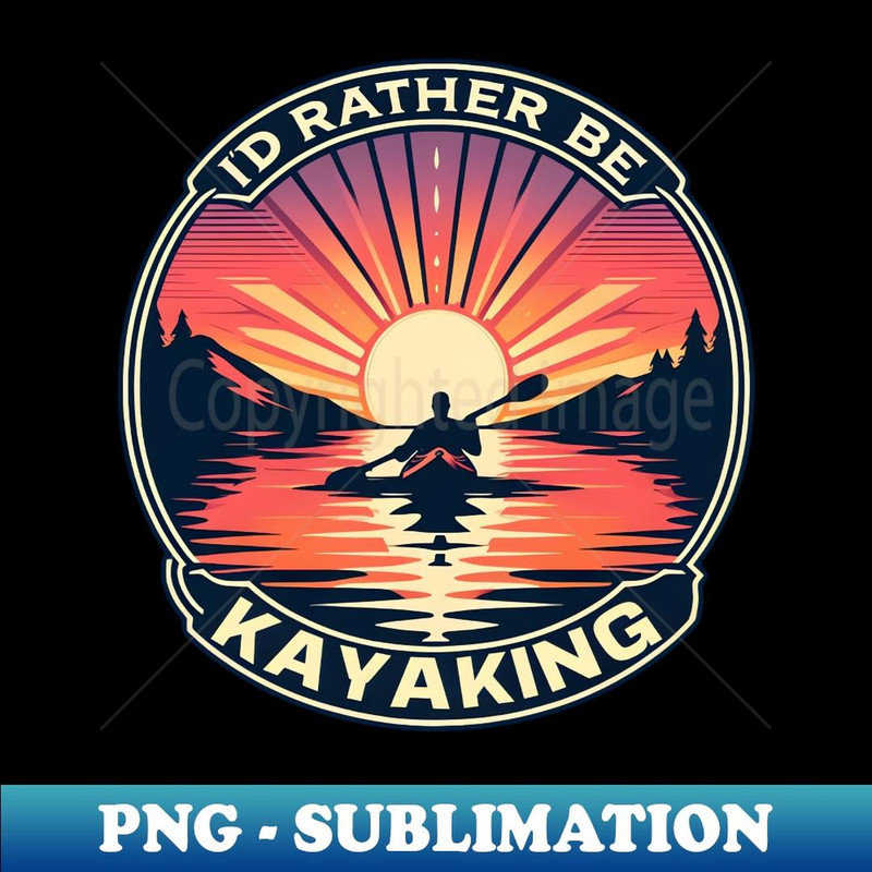 Beautiful Kayaking Sunset. Outdoor Adventure Enthusiast Gift. - PNG Transparent Sublimation File
