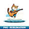 Anime Cat Playing Guitar - High-Quality PNG Sublimation Download
