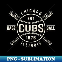 chicago cubs bats u0026 ball by buck tee - decorative sublimation png file
