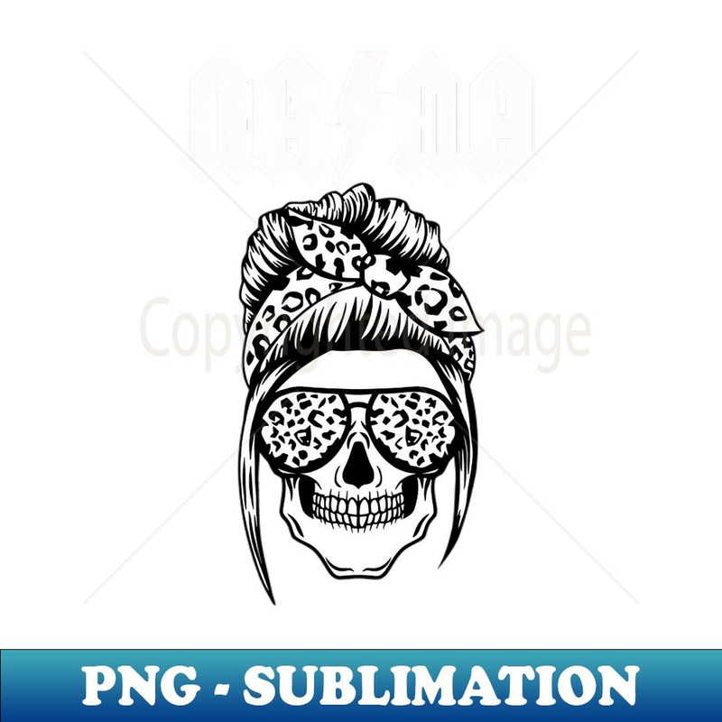 Skull Mom ACDC-Nana - Instant PNG Sublimation Download