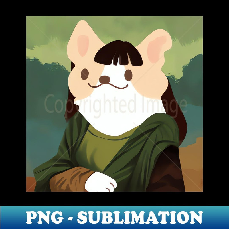 Corgi with Mona Lisa Style - Stylish Sublimation Digital Download