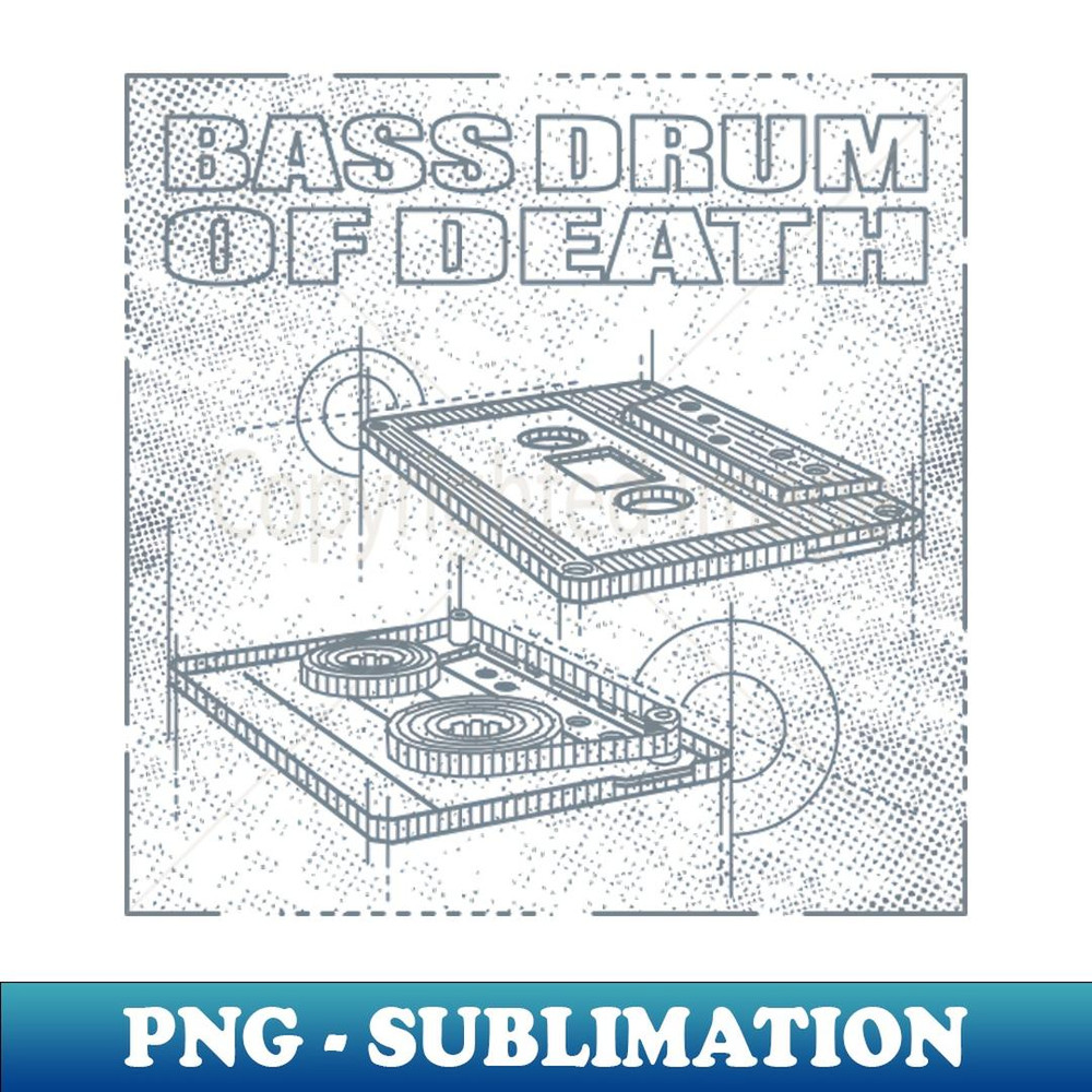 Bass Drum of Death - Technical Drawing - Trendy Sublimation Digital Download