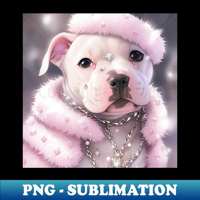 White Pit Bull - Trendy Sublimation Digital Download