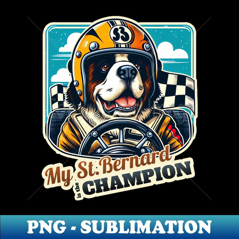 Car racer St. Bernard - Exclusive Sublimation Digital File