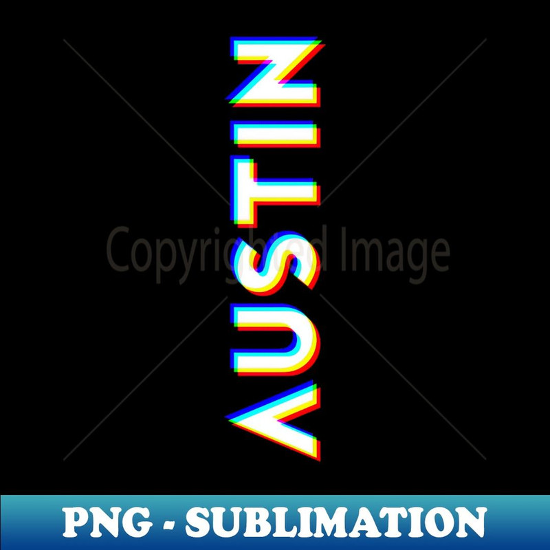 Austin Texas CMYK Glitch Type - Stylish Sublimation Digital Download