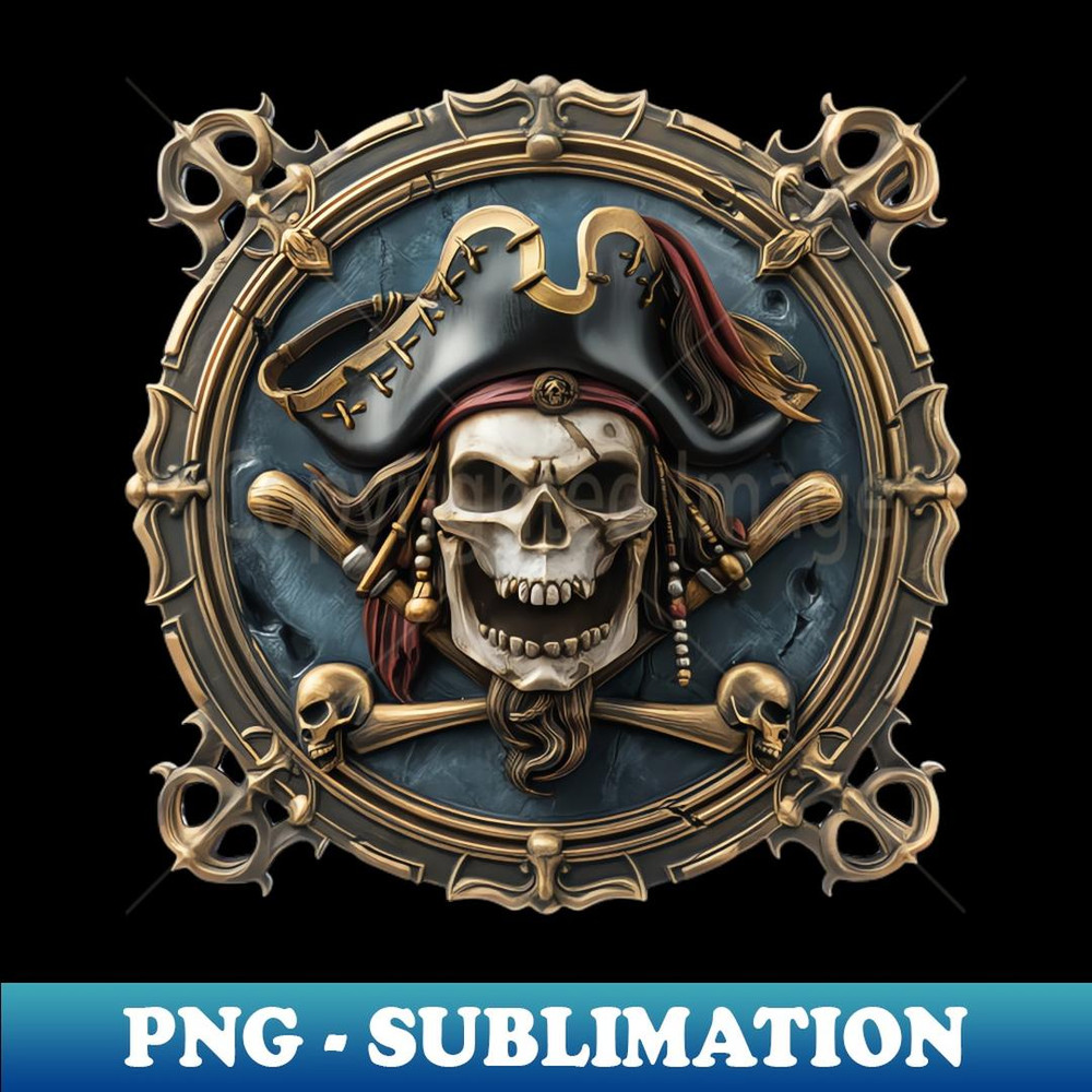 Pirate Skull with Hat - PNG Transparent Sublimation Design