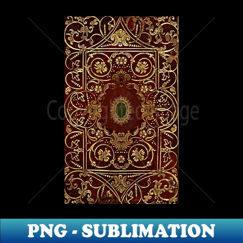 Gilded Leather Style Old Book Cover - PNG Sublimation Digital Download
