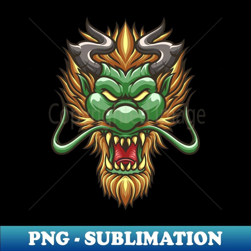 DRAGON HEAD - Vintage Sublimation PNG Download
