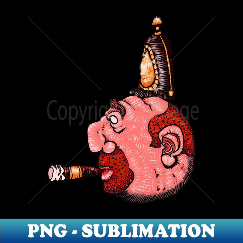 Helmet Wearing Cigar Smoker - High-Resolution PNG Sublimation File
