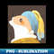 Corgi with a Pearl Earring - Trendy Sublimation Digital Download